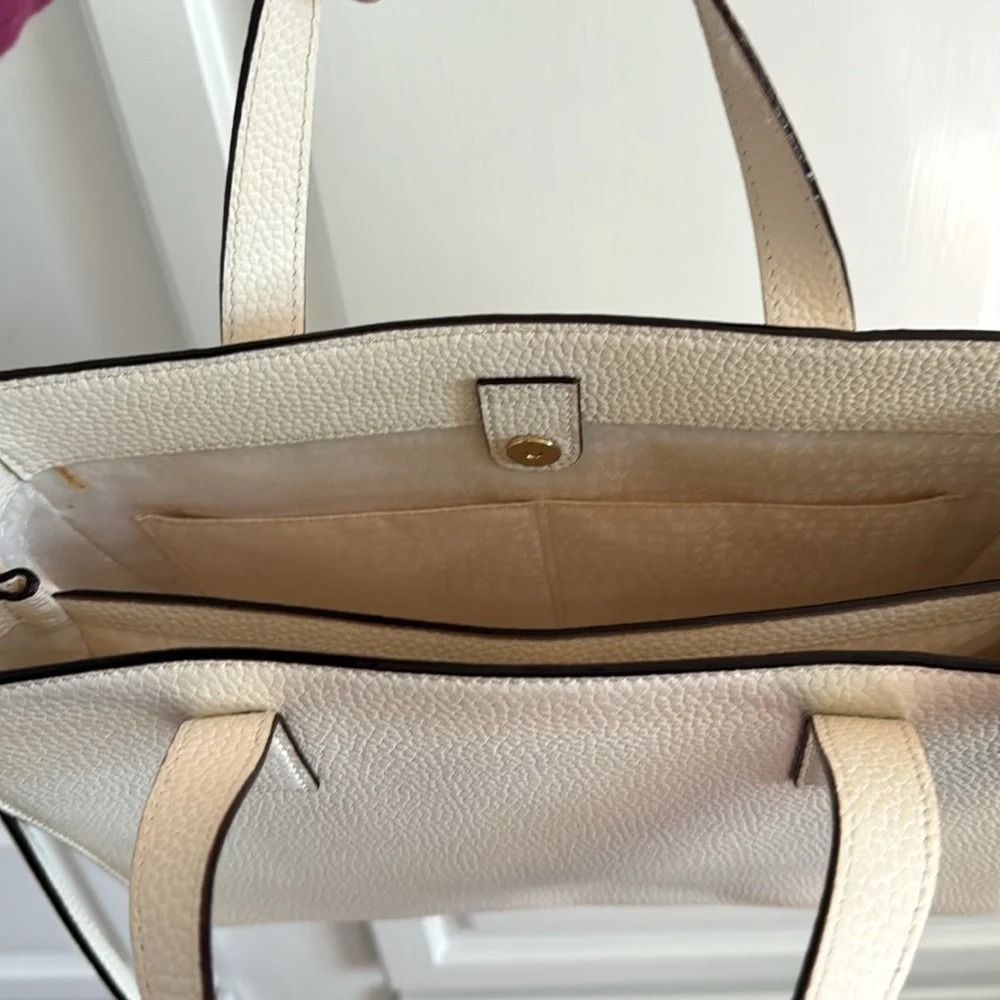 KATE SPADE ♠️ Leather Chantal Bridge Place Cream White Bow Satchel Shoulder Bag